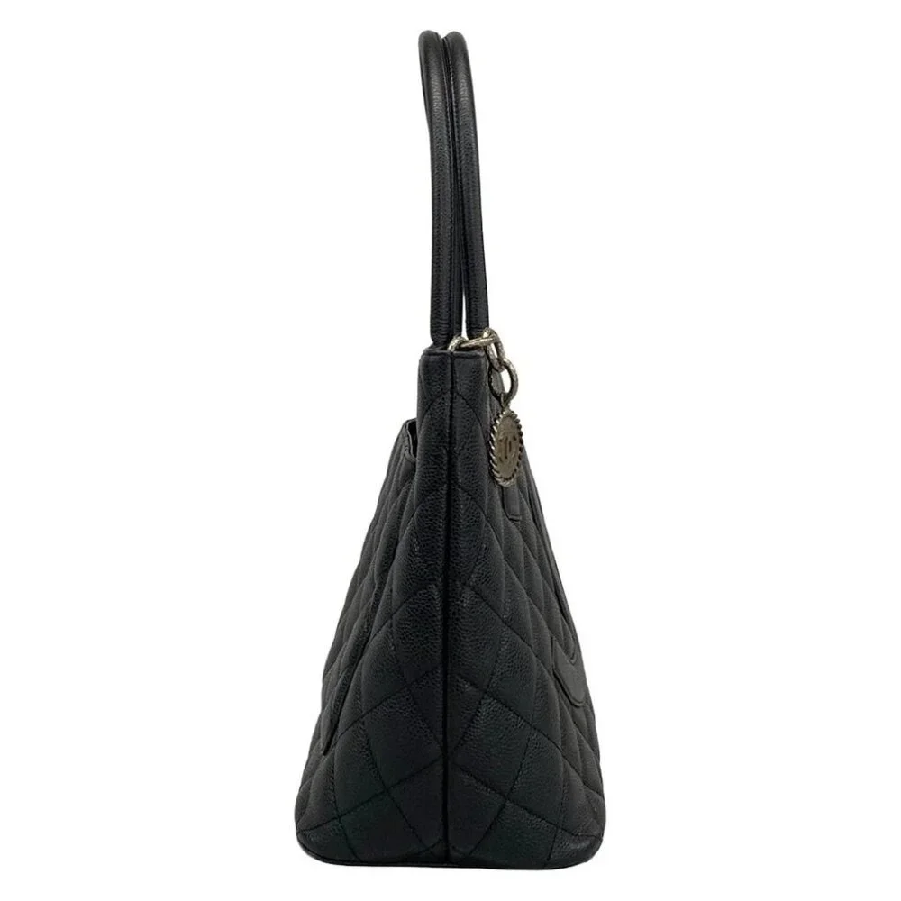 CHANEL Caviar Medallion Tote Black Calfskin Tote Bag - Picture 3 of 15